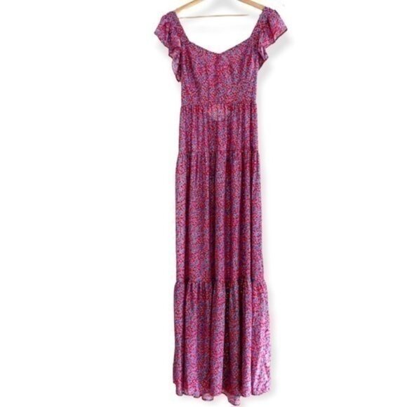 Sabina Musayev x REVOLVE Truly Metallic Maxi Dress pink blue silver NWT - Picture 2 of 6